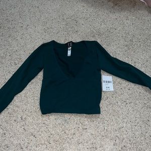 Forever 21 Green Crop Long Sleeve